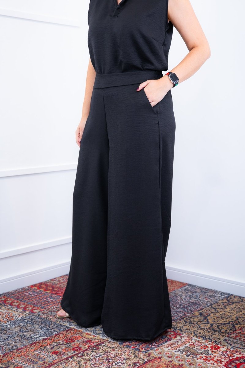 Calça Maxi Renata – Pantalona em Linho Light com Bolsos Laterais - Naguirre Shop