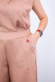 Calça Maxi Renata – Pantalona em Linho Light com Bolsos Laterais - Naguirre Shop