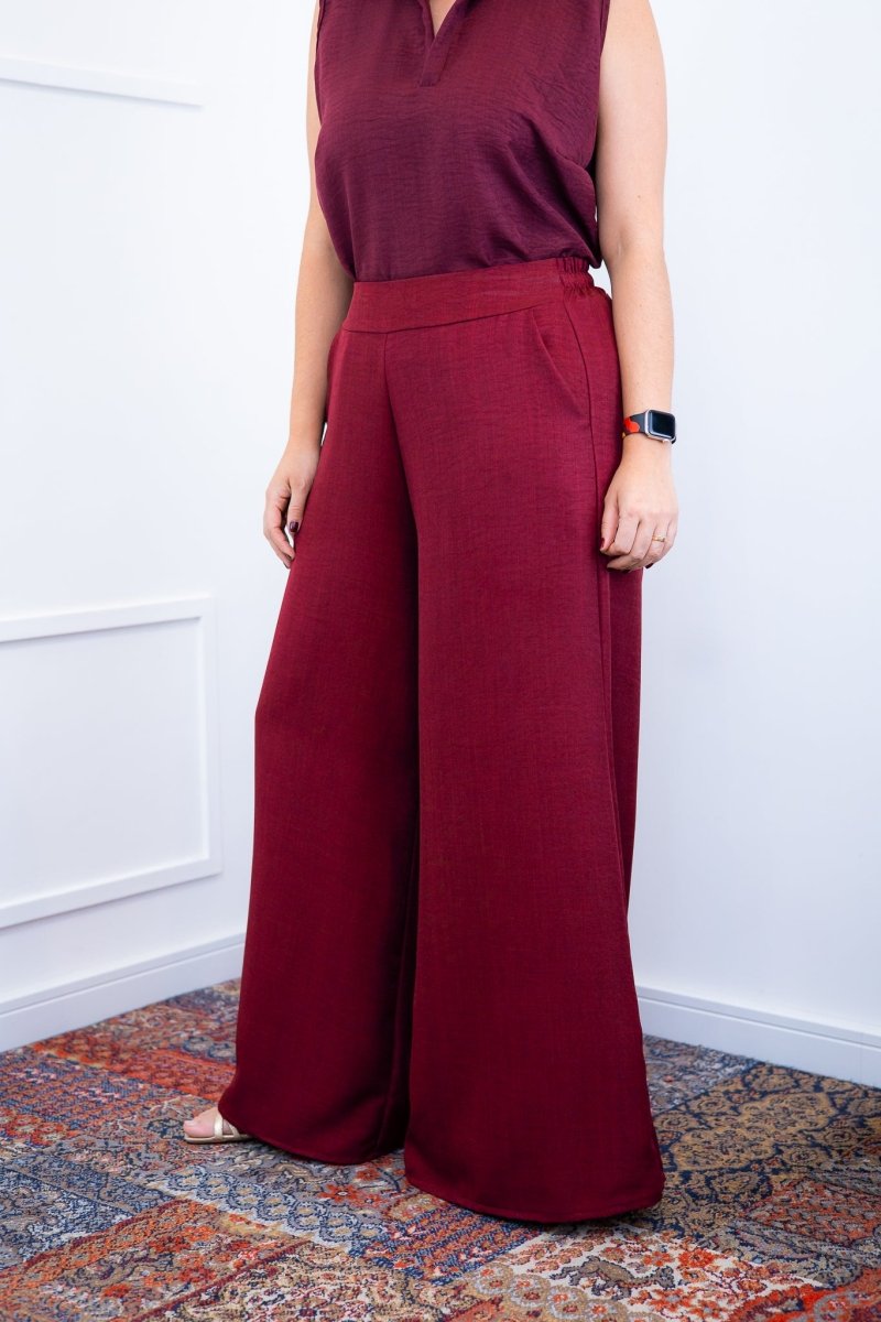Calça Maxi Renata – Pantalona em Linho Light com Bolsos Laterais - Naguirre Shop