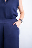 Calça Maxi Renata – Pantalona em Linho Light com Bolsos Laterais - Naguirre Shop