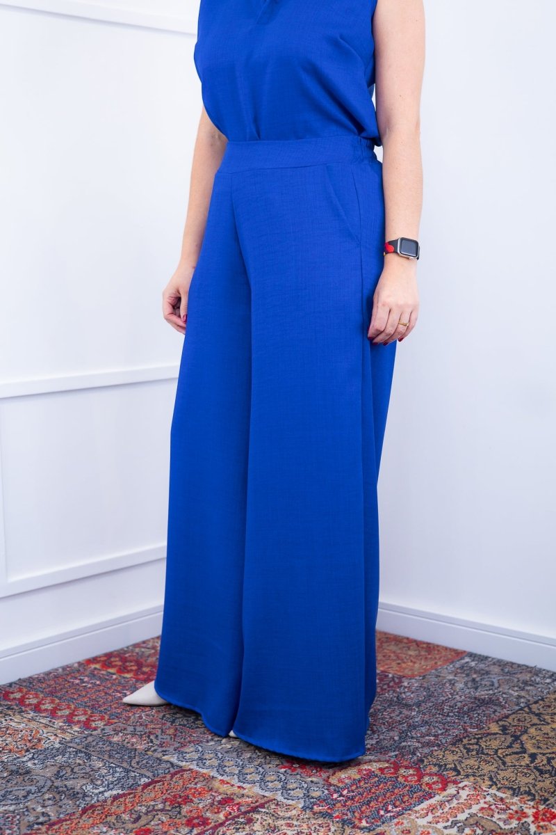 Calça Maxi Renata – Pantalona em Linho Light com Bolsos Laterais - Naguirre Shop