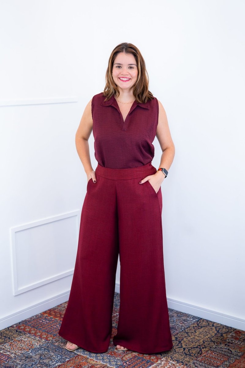Calça Maxi Renata – Pantalona em Linho Light com Bolsos Laterais - Naguirre Shop