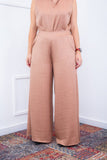 Calça Maxi Renata – Pantalona em Linho Light com Bolsos Laterais - Naguirre Shop