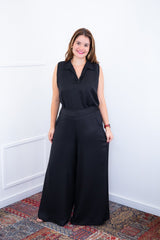 Calça Maxi Renata – Pantalona em Linho Light com Bolsos Laterais - Naguirre Shop