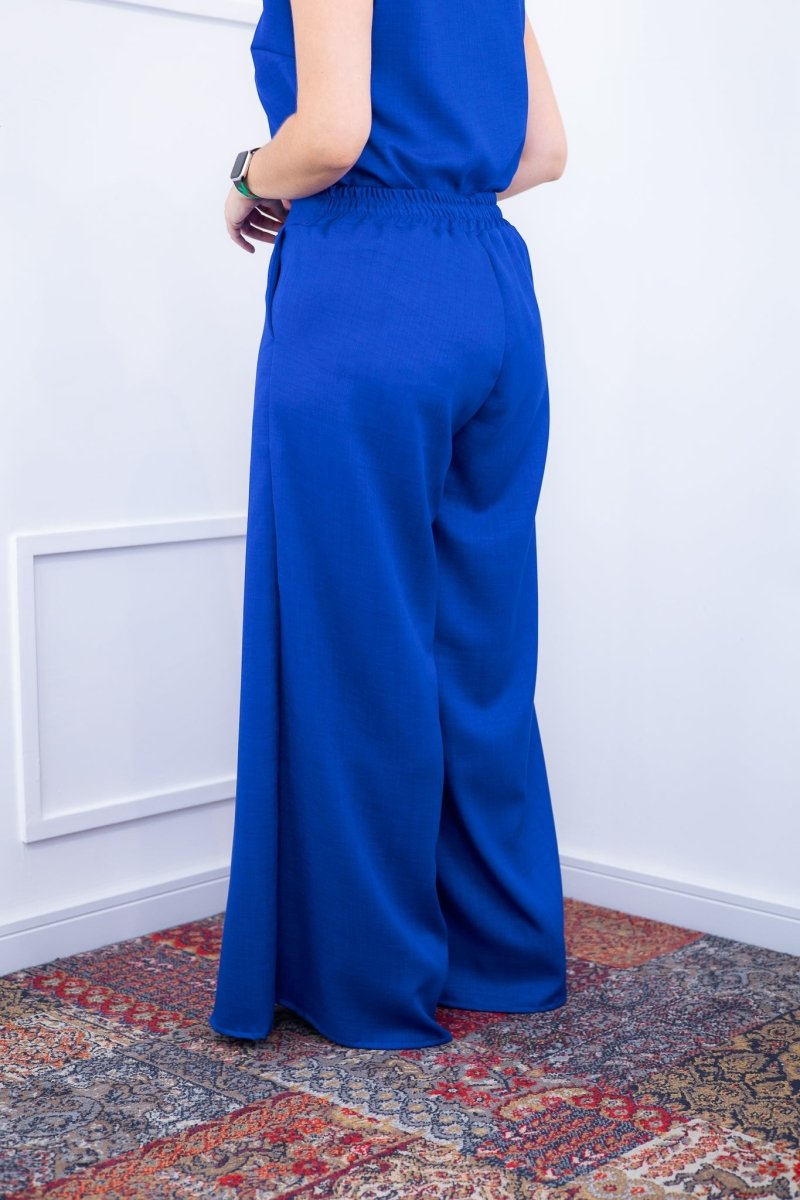 Calça Maxi Renata – Pantalona em Linho Light com Bolsos Laterais - Naguirre Shop