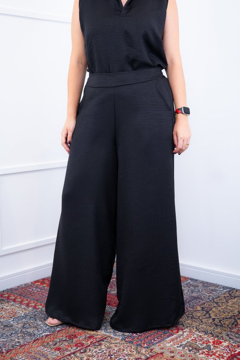 Calça Maxi Renata – Pantalona em Linho Light com Bolsos Laterais - Naguirre Shop