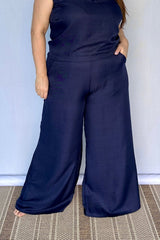 Calça Maxi Renata – Pantalona em Linho Light com Bolsos Laterais - Naguirre Shop