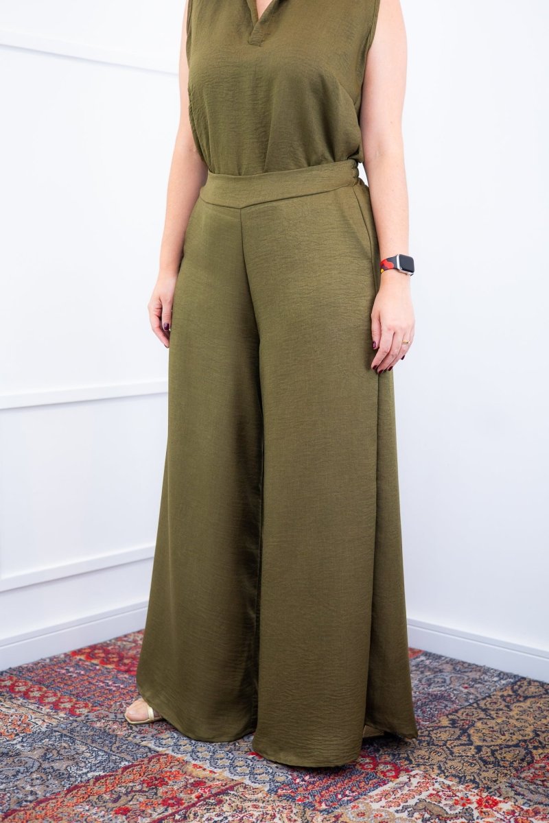 Calça Maxi Renata – Pantalona em Linho Light com Bolsos Laterais - Naguirre Shop
