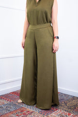 Calça Maxi Renata – Pantalona em Linho Light com Bolsos Laterais - Naguirre Shop