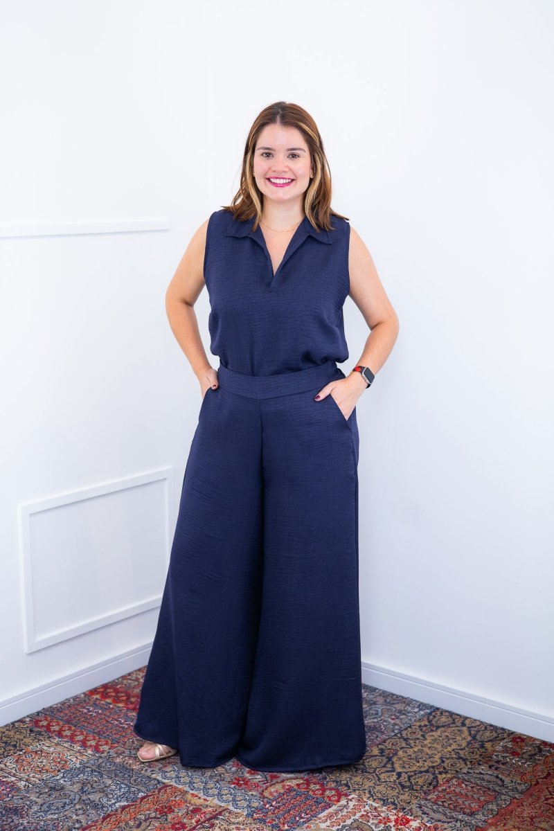 Calça Maxi Renata – Pantalona em Linho Light com Bolsos Laterais - Naguirre Shop