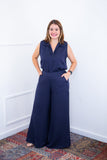 Calça Maxi Renata – Pantalona em Linho Light com Bolsos Laterais - Naguirre Shop