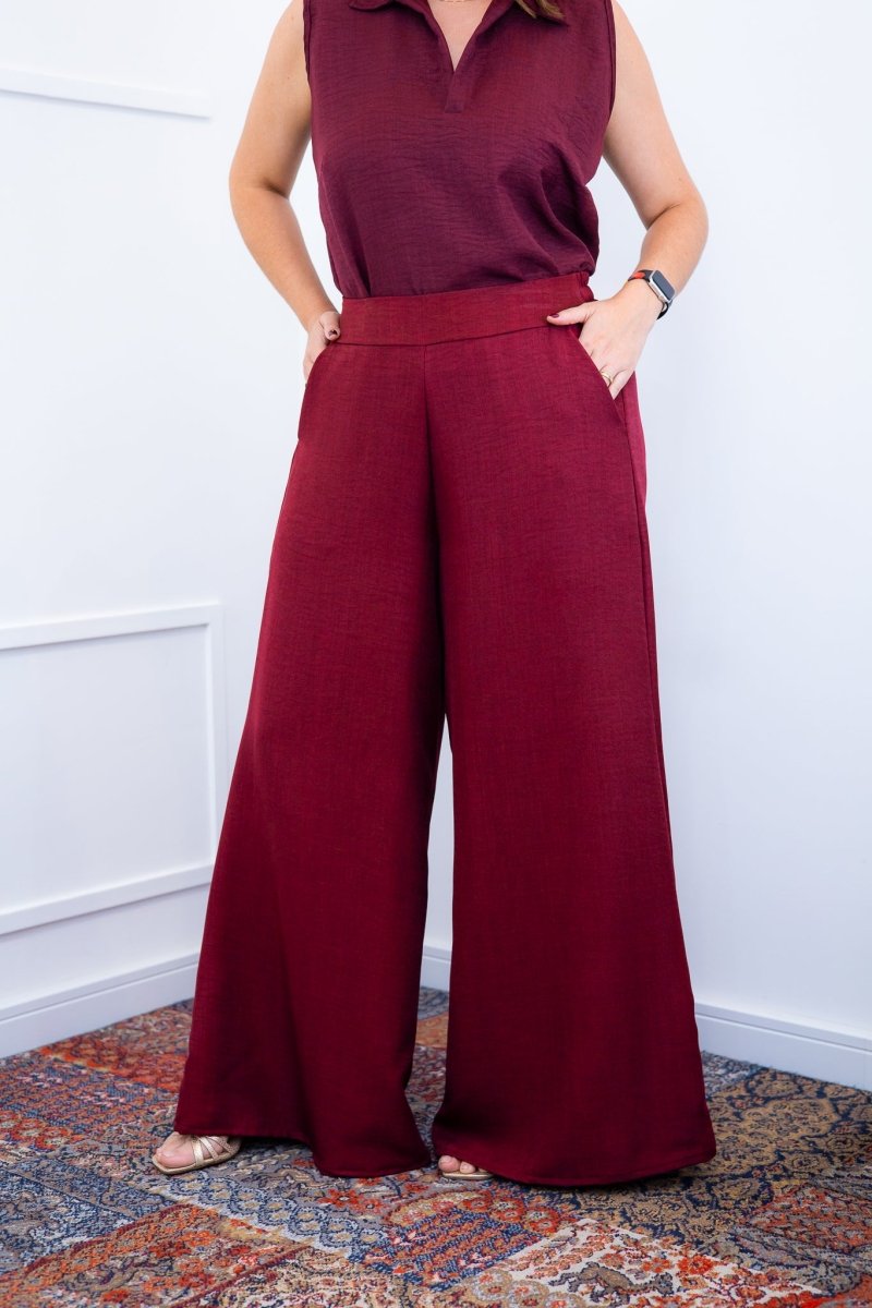 Calça Maxi Renata – Pantalona em Linho Light com Bolsos Laterais - Naguirre Shop