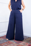 Calça Maxi Renata – Pantalona em Linho Light com Bolsos Laterais - Naguirre Shop