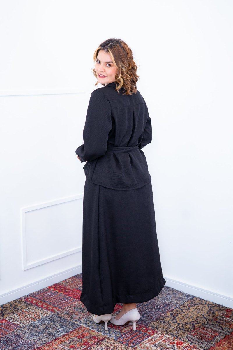 Camisa Social Encanto – Com Cinto e Manga Longa em Linho Light - Naguirre Shop
