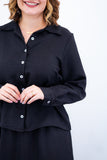 Camisa Social Encanto – Com Cinto e Manga Longa em Linho Light - Naguirre Shop