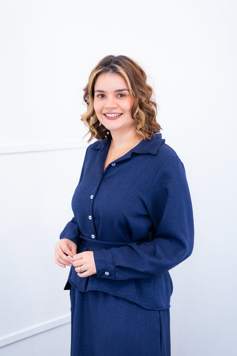 Camisa Social Encanto – Com Cinto e Manga Longa em Linho Light - Naguirre Shop