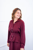 Camisa Social Encanto – Com Cinto e Manga Longa em Linho Light - Naguirre Shop