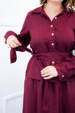 Camisa Social Encanto – Com Cinto e Manga Longa em Linho Light - Naguirre Shop