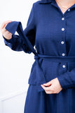 Camisa Social Encanto – Com Cinto e Manga Longa em Linho Light - Naguirre Shop