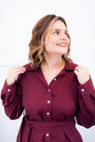 Camisa Social Encanto – Com Cinto e Manga Longa em Linho Light - Naguirre Shop