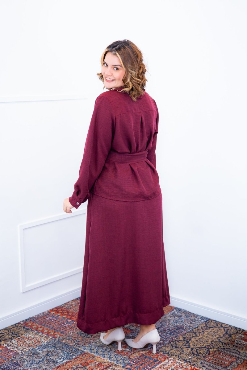 Camisa Social Encanto – Com Cinto e Manga Longa em Linho Light - Naguirre Shop