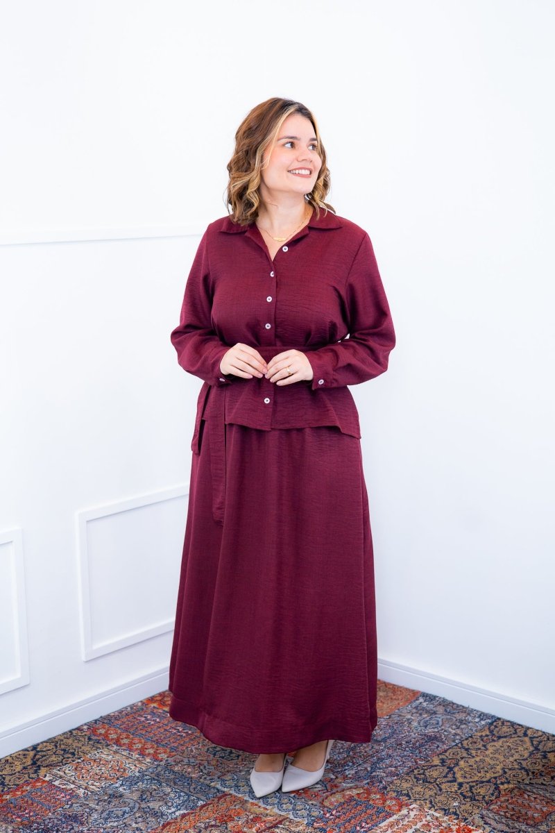 Camisa Social Encanto – Com Cinto e Manga Longa em Linho Light - Naguirre Shop