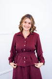 Camisa Social Encanto – Com Cinto e Manga Longa em Linho Light - Naguirre Shop