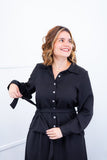 Camisa Social Encanto – Com Cinto e Manga Longa em Linho Light - Naguirre Shop