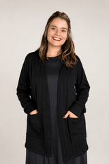 Cardigan Clássico Alongado com Bolsos em Lãzinha Mousse - Naguirre Shop