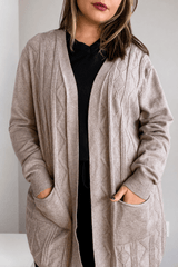 Cardigan Oversized com Bolsos em Tricot Modal Premium - Naguirre Shop