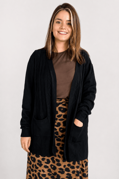 Cardigan Oversized com Bolsos em Tricot Modal Premium - Naguirre Shop