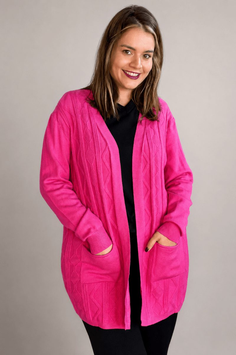 Cardigan Oversized com Bolsos em Tricot Modal Premium - Naguirre Shop