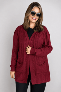 Cardigan Oversized com Bolsos em Tricot Modal Premium - Naguirre Shop