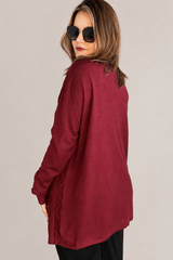 Cardigan Oversized com Bolsos em Tricot Modal Premium - Naguirre Shop