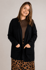 Cardigan Oversized com Bolsos em Tricot Modal Premium - Naguirre Shop