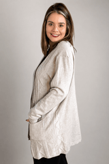 Cardigan Oversized com Bolsos em Tricot Modal Premium - Naguirre Shop