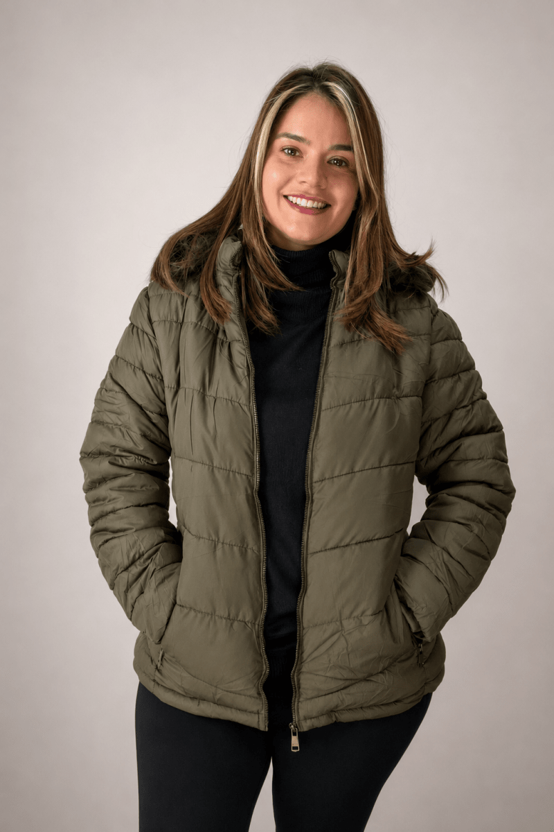 Casaco Puffer com Capuz Peluciado - Naguirre Shop