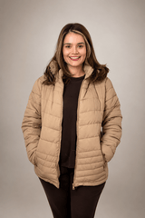 Casaco Puffer com Capuz Peluciado - Naguirre Shop