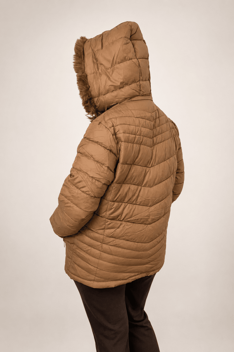 Casaco Puffer com Capuz Peluciado - Naguirre Shop