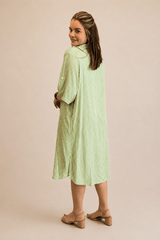 Chemise em Viscolinho Listrada Estilo Resort Roma - Naguirre Shop