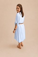 Chemise em Viscolinho Listrada Estilo Resort Roma - Naguirre Shop
