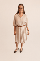 Chemise em Viscolinho Listrada Estilo Resort Roma - Naguirre Shop