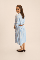 Chemise em Viscolinho Listrada Estilo Resort Roma - Naguirre Shop
