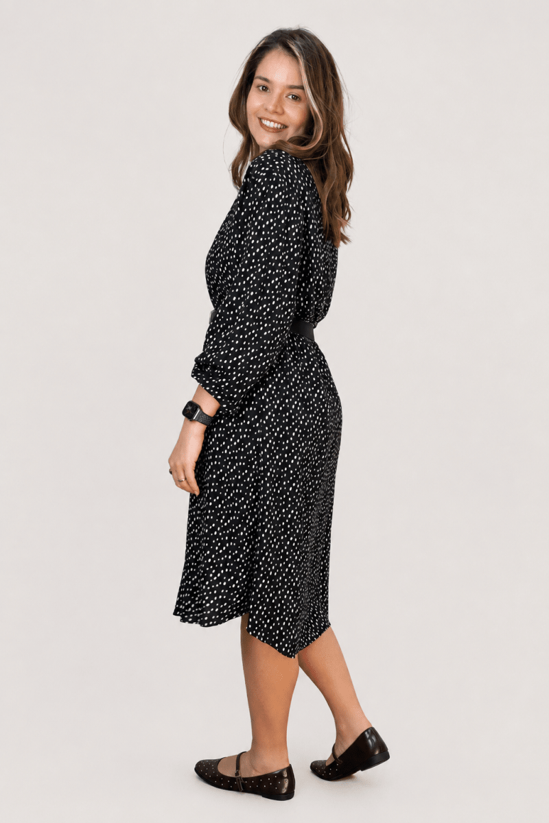 Chemise em Viscolinho Moda Poá Estilo Italiana Florença - Naguirre Shop