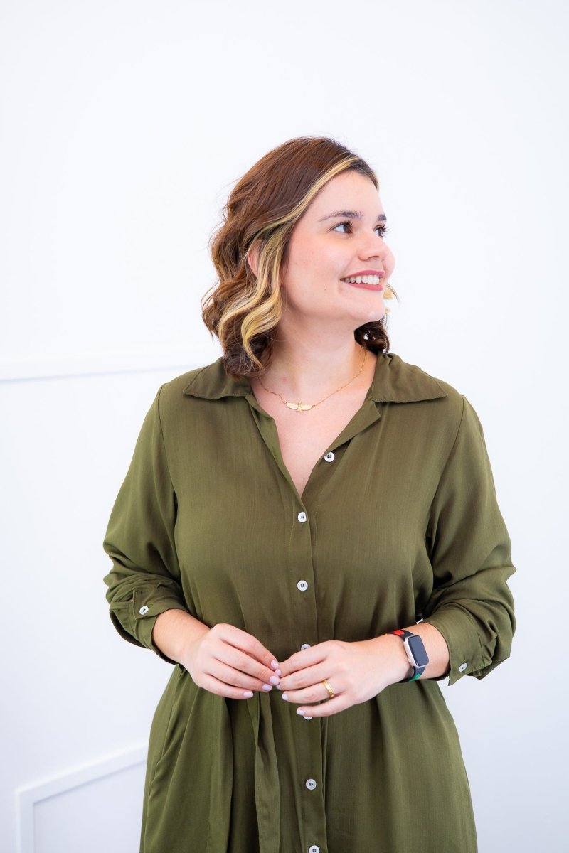 Chemise Gisele - Social Manga Longa Com Botões Em Viscolinho - Naguirre Shop