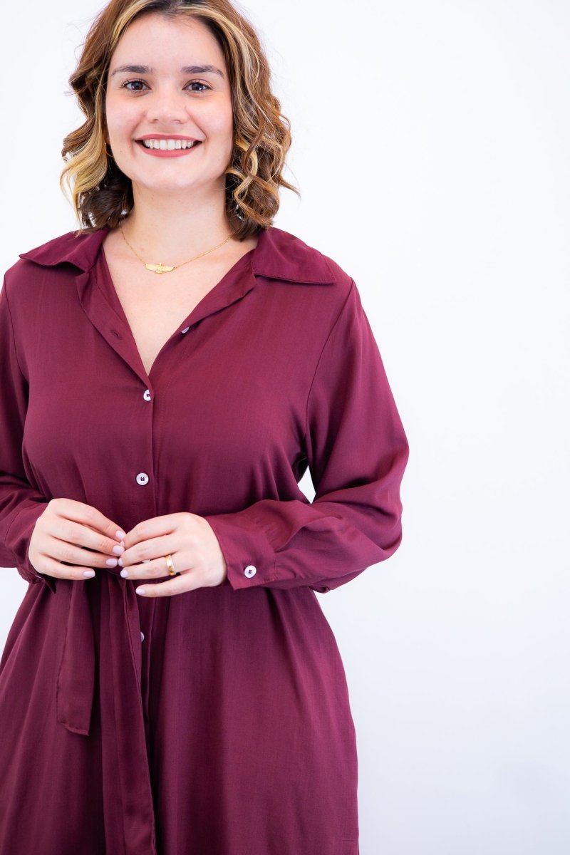 Chemise Gisele - Social Manga Longa Com Botões Em Viscolinho - Naguirre Shop