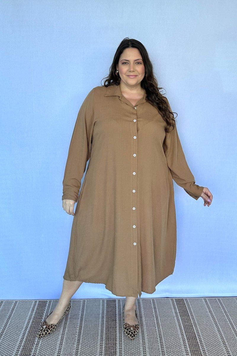 Chemise Gisele - Social Manga Longa Com Botões Em Viscolinho - Naguirre Shop
