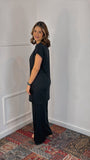 Conjunto Califórnia - Túnica Longa com Fenda Lateral e Calça Pantalona em Malha Confort - Naguirre Shop