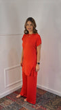 Conjunto Califórnia - Túnica Longa com Fenda Lateral e Calça Pantalona em Malha Confort - Naguirre Shop