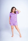 Conjunto Camila - Pijama com Gola Americana e Shorts de Suede - Naguirre Shop